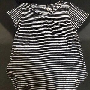 Hollister Shirt Women’s Black White Striped Must Have Collection XS
